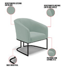 Poltrona Decorativa Industrial Preto Stella Cotelê Int/veludo