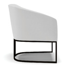 Poltrona Decorativa Industrial Preto Stella Linho Cinza D03 -