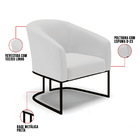 Poltrona Decorativa Industrial Preto Stella Linho Cinza D03 -