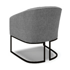 Poltrona Decorativa Industrial Preto Stella Linho Grafite D03