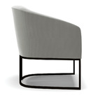 Poltrona Decorativa Industrial Preto Stella Suede Grafite D03