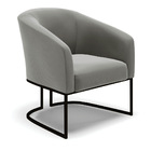 Poltrona Decorativa Industrial Preto Stella Suede Grafite D03