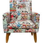 Poltrona Decorativa Infantil Confortável Para Quarto Suede Co