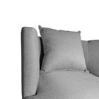 Poltrona Decorativa Infinity Base Metálica Cobre Linho Cinza