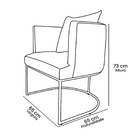 Poltrona Decorativa Infinity Base Metálica Preta Linho Cinza