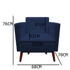 Poltrona Decorativa Isa Suede Azul Marinho - D'classe Decor