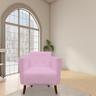 Poltrona Decorativa Isa Suede Rosa Bebê - D'classe Decor