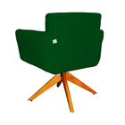 Poltrona Decorativa Isabela Em Tressê Pés Madeira Giratório S