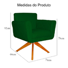 Poltrona Decorativa Isabela Em Tressê Pés Madeira Giratório S