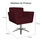 Poltrona Decorativa Isabela Em Tressê Pés Metal Giratório Sue