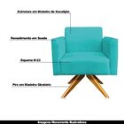 Poltrona Decorativa Isabella Base Giratória Madeira Suede Azu