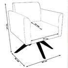 Poltrona Decorativa Isabella Base Giratória Madeira Suede Cin