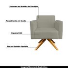 Poltrona Decorativa Isabella Base Giratória Madeira Suede Nud