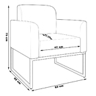 Poltrona Decorativa Isabella Base Industrial Linho Cinza/pret