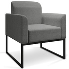 Poltrona Decorativa Isabella Base Industrial Linho Grafite/pr