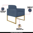 Poltrona Decorativa Isabella Base Industrial Suede Azul Marin