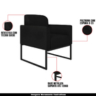 Poltrona Decorativa Isabella Base Industrial Suede Preto G19