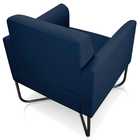 Poltrona Decorativa Isabella Base X Suede Azul Marinho/preto