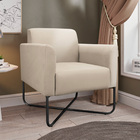 Poltrona Decorativa Isabella Base X Suede Bege/preto G19 - Gr