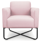 Poltrona Decorativa Isabella Base X Suede Rosa Bebê/preto G19