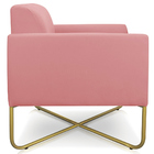 Poltrona Decorativa Isabella Base X Suede Rosê/dourado G19 -