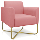 Poltrona Decorativa Isabella Base X Suede Rosê/dourado G19 -
