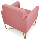 Poltrona Decorativa Isabella Base X Suede Rosê/dourado G19 -