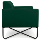 Poltrona Decorativa Isabella Base X Suede Verde/preto G19 - G