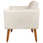 Poltrona Decorativa Isabella Pés Palito Madeira Suede Bege G1