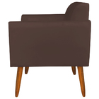 Poltrona Decorativa Isabella Pés Palito Madeira Suede Marrom