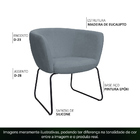 Poltrona Decorativa Isis Base Aço Preto Bouclé Azul Claro - N