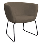 Poltrona Decorativa Isis Base Aço Preto Bouclé Marrom - Nexta