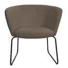 Poltrona Decorativa Isis Base Aço Preto Bouclé Marrom - Nexta