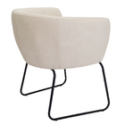 Poltrona Decorativa Isis Base Aço Preto Bouclé Off White - Ne