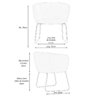 Poltrona Decorativa Isis Base Aço Preto Bouclé Off White - Ne