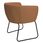 Poltrona Decorativa Isis Base Aço Preto Bouclé Terracota - Ne