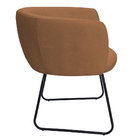 Poltrona Decorativa Isis Base Aço Preto Bouclé Terracota - Ne