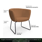 Poltrona Decorativa Isis Base Aço Preto Bouclé Terracota - Ne