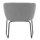 Poltrona Decorativa Isis Base Aço Preto Suede Camurça Cinza -