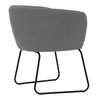 Poltrona Decorativa Isis Base Aço Preto Suede Camurça Cinza E