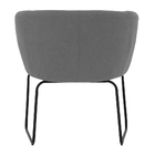 Poltrona Decorativa Isis Base Aço Preto Suede Camurça Cinza E