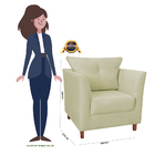 Poltrona Decorativa Isis Pés De Madeira Suede Bege - Ds Estof