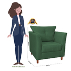 Poltrona Decorativa Isis Pés De Madeira Suede Verde - Ds Esto