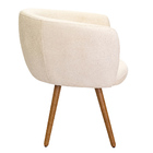 Poltrona Decorativa Isis Pés Palito Castanho Bouclé Off White