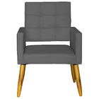 Poltrona Decorativa Isis Suede Cinza - Majú Decor