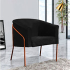 Poltrona Decorativa Itália Para Sala Recepção Em Suede Preto