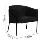 Poltrona Decorativa Itália Para Sala Recepção Em Suede Preto