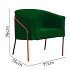 Poltrona Decorativa Itália Para Sala Recepção Em Suede Verde