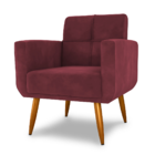 Poltrona Decorativa Itaqui Veludo Vinho