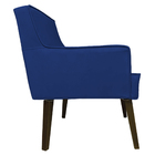 Poltrona Decorativa Jade Com Pés Palito Suede Azul Marinho